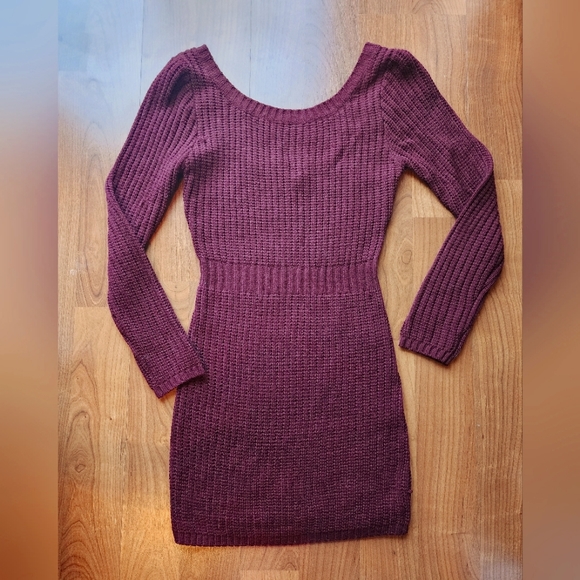 New Charlotte Russe Brugandy Purple Sweater Dress M - Picture 1 of 2